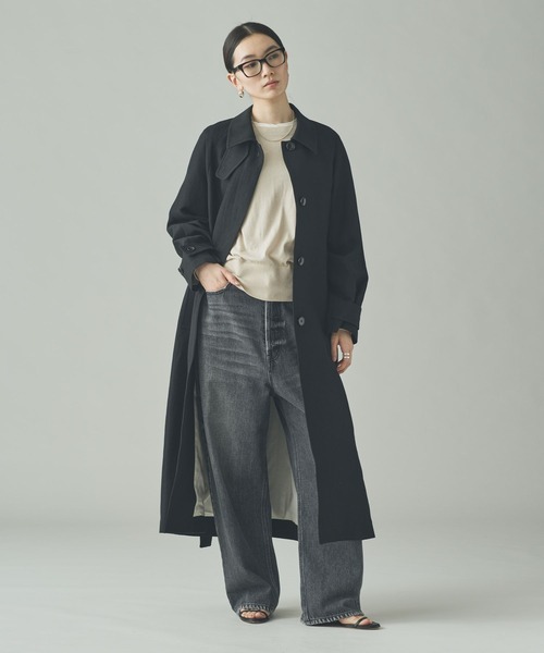Curensology（カレンソロジー）の「【2/20配信 高山都さんインスタライブ紹介アイテム】Curensology(カレンソロジー)/リネンウールステンカラーコート（ステンカラーコート・レディース・ベージュ/ブラック・FREE）」の13枚目の写真