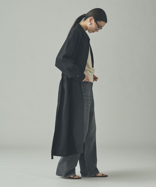 Curensology（カレンソロジー）の「【2/20配信 高山都さんインスタライブ紹介アイテム】Curensology(カレンソロジー)/リネンウールステンカラーコート（ステンカラーコート・レディース・ベージュ/ブラック・FREE）」の14枚目の写真