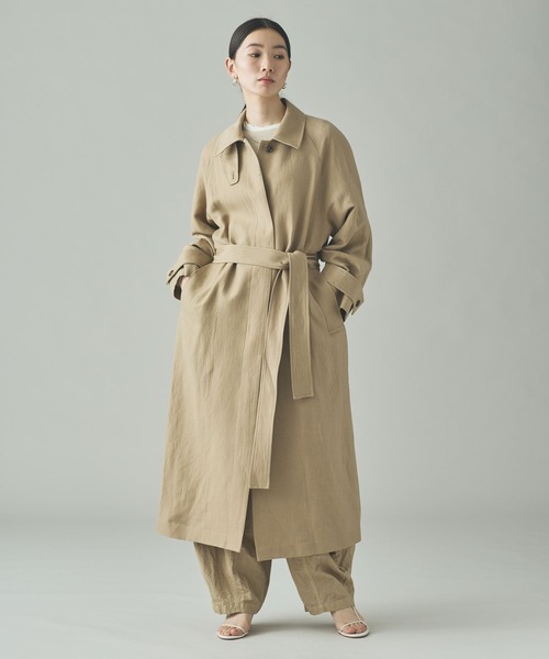 Curensology(カレンソロジー)/リネンウールステンカラーコート（ステン