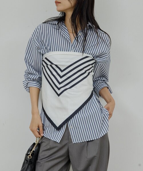 GALLARDAGALANTE（ガリャルダガランテ）の「【MANAKAコラボ】スカーフセットシャツ（シャツ/ブラウス・レディース・ブルー/サックスブルー・FREE）」の11枚目の写真