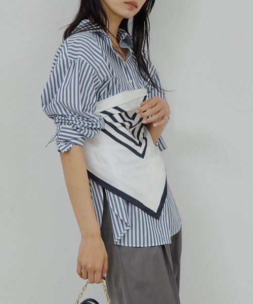 GALLARDAGALANTE（ガリャルダガランテ）の「【MANAKAコラボ】スカーフセットシャツ（シャツ/ブラウス・レディース・ブルー/サックスブルー・FREE）」の12枚目の写真