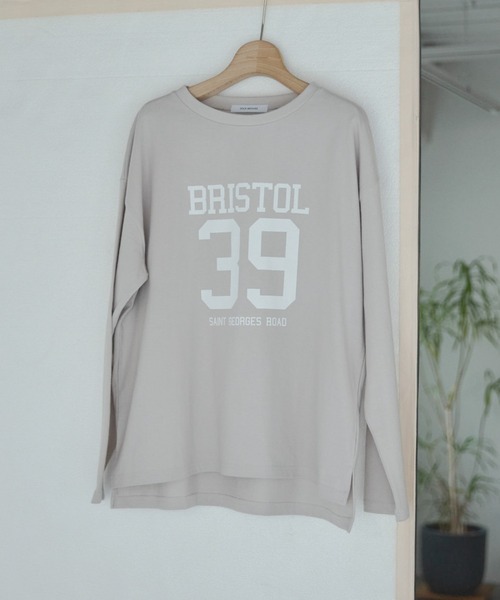 Doux archives（ドゥアルシーヴ）の「ナンバリングロンＴｅｅ（Tシャツ/カットソー・レディース・オフホワイト/サックスブルー/グレイッシュベージュ・FREE）」の2枚目の写真