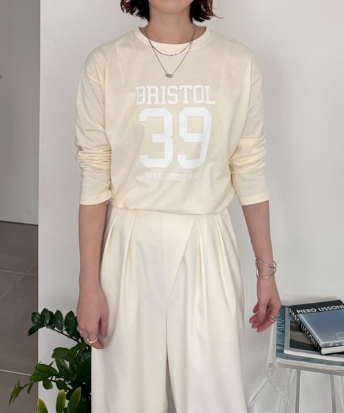 Doux archives（ドゥアルシーヴ）の「ナンバリングロンＴｅｅ（Tシャツ/カットソー・レディース・オフホワイト/サックスブルー/グレイッシュベージュ・FREE）」の8枚目の写真