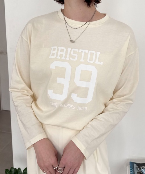 Doux archives（ドゥアルシーヴ）の「ナンバリングロンＴｅｅ（Tシャツ/カットソー・レディース・オフホワイト/サックスブルー/グレイッシュベージュ・FREE）」の14枚目の写真