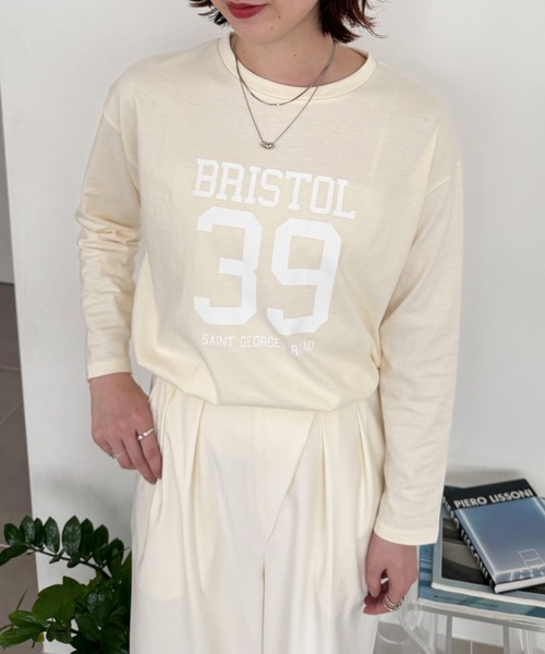 Doux archives（ドゥアルシーヴ）の「ナンバリングロンＴｅｅ（Tシャツ/カットソー・レディース・オフホワイト/サックスブルー/グレイッシュベージュ・FREE）」の15枚目の写真