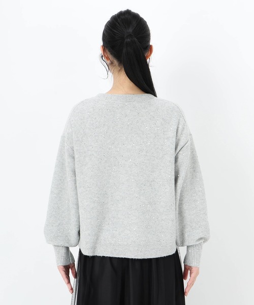 STRAWBERRY-FIELDS（ストロベリーフィールズ）の「プティエトワール_シャイニースパンコールニット（ニット/セーター・レディース・ネイビー/ライトグレー・2）」の4枚目の写真