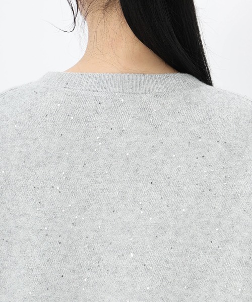 STRAWBERRY-FIELDS（ストロベリーフィールズ）の「プティエトワール_シャイニースパンコールニット（ニット/セーター・レディース・ネイビー/ライトグレー・2）」の7枚目の写真