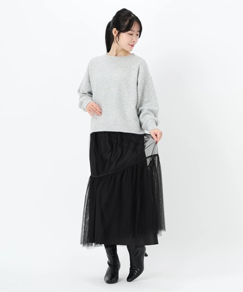 STRAWBERRY-FIELDS（ストロベリーフィールズ）の「プティエトワール_シャイニースパンコールニット（ニット/セーター・レディース・ネイビー/ライトグレー・2）」の10枚目の写真