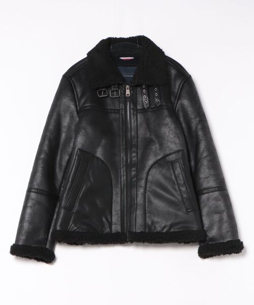 TOMMY HILFIGER(トミーヒルフィガー)の「TOMMY HILFIGER フライトジャケット 裏ボア(ミリタリージャケット・メンズ・ブラウン/ブラック・X-LARGE/MEDIUM/LARGE)」の2枚目の写真