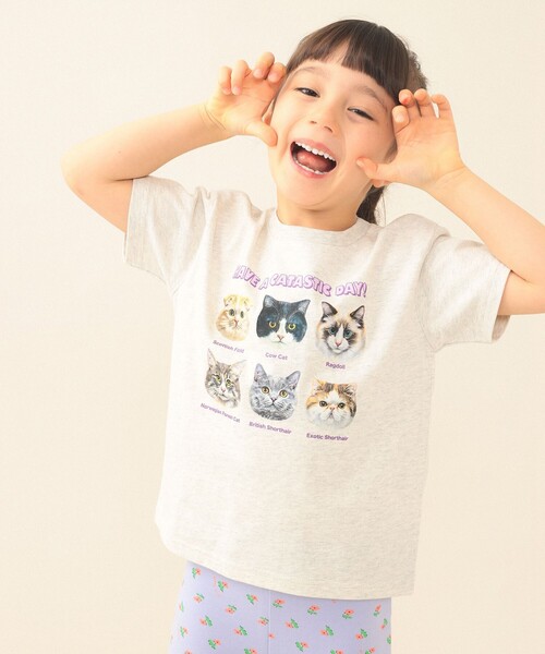 BEAMS mini(ビームスミニ)の「いぬ ねこ Tシャツ 2026SS(90~140cm)(Tシャツ/カットソー・キッズ・ネイビー/ナチュラル・140/130/120/110/100/90)」の2枚目の写真