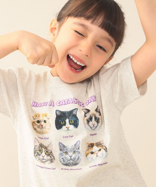 BEAMS mini(ビームスミニ)の「いぬ ねこ Tシャツ 2026SS(90~140cm)(Tシャツ/カットソー・キッズ・ネイビー/ナチュラル・140/130/120/110/100/90)」の3枚目の写真