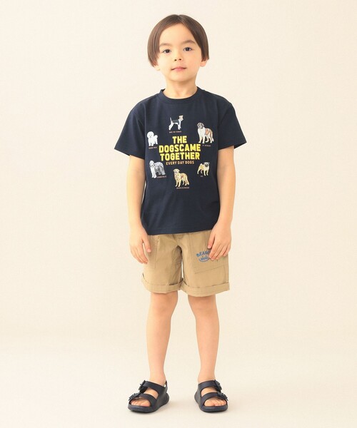 BEAMS mini(ビームスミニ)の「いぬ ねこ Tシャツ 2026SS(90~140cm)(Tシャツ/カットソー・キッズ・ネイビー/ナチュラル・140/130/120/110/100/90)」の7枚目の写真