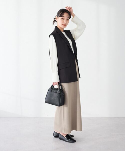 CRAFT STANDARD BOUTIQUE（クラフトスタンダードブティック）の「＜セレモニー／ハレの日＞カットアウトデザインテーラードジレ◆（ベスト・レディース・ベージュ/ブラック・FREE）」の13枚目の写真