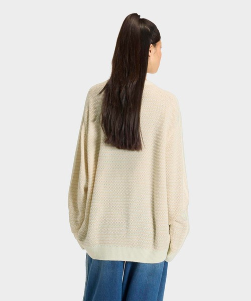 adidas（アディダス）の「adidas/アディダス KNIT SWEATER オーバーサイズ トレフォイルロゴ ニット 2026年春夏（ニット/セーター・レディース・ベージュ/レッド・S/XS/L/M）」の6枚目の写真