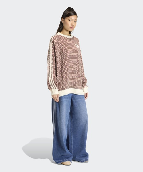 adidas/アディダス KNIT SWEATER オーバーサイズ トレフォイルロゴ