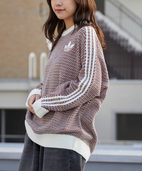 adidas/アディダス KNIT SWEATER オーバーサイズ トレフォイルロゴ