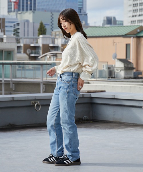 adidas（アディダス）の「adidas/アディダス KNIT SWEATER オーバーサイズ トレフォイルロゴ ニット 2026年春夏（ニット/セーター・レディース・ベージュ/レッド・S/XS/L/M）」の21枚目の写真