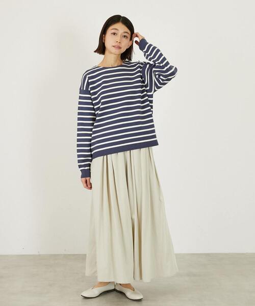 LOGEMENT DE CLAIRE(ロジュモンドクレール)の「ボーダーボートネックニット(ニット/セーター・レディース・ベージュ/ネイビー/オフホワイト・FREE)」の21枚目の写真