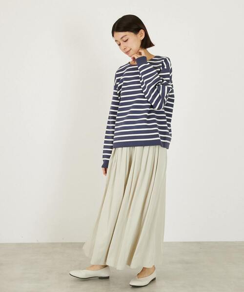 LOGEMENT DE CLAIRE(ロジュモンドクレール)の「ボーダーボートネックニット(ニット/セーター・レディース・ベージュ/ネイビー/オフホワイト・FREE)」の22枚目の写真