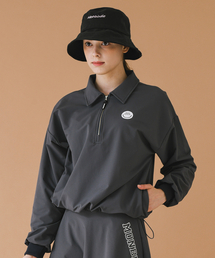 防風ナイロン長袖アノラック D.GREY