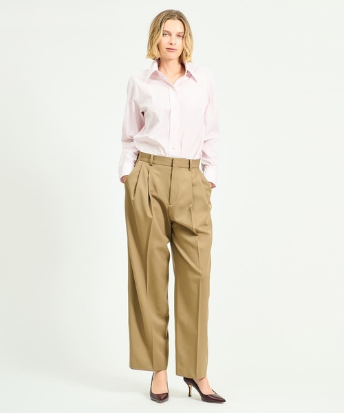 ESTNATION（エストネーション）の「ESTNATION / ツータックパンツ（スラックス・レディース・カーキ/ブラック・38/36）」の5枚目の写真