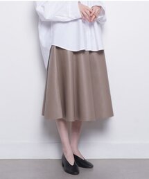 THE-ABON（エイボン）の「ウィメンズフェイクレザープリーツAラインスカートベージュ（スカート）」