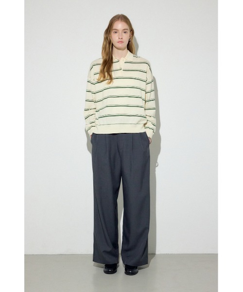 AZUL by moussy（アズールバイマウジー）の「カシミヤミックスポロカラーボーダーニット（ニット/セーター・レディース・ブルー系その他/ホワイト系その他/グレー系その他・FREE）」の21枚目の写真