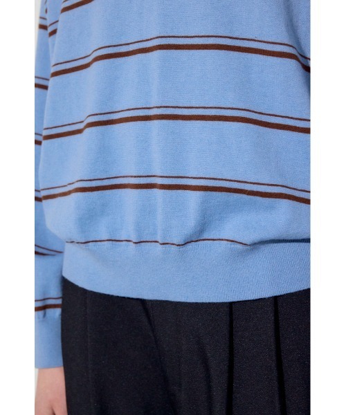 AZUL by moussy（アズールバイマウジー）の「カシミヤミックスポロカラーボーダーニット（ニット/セーター・レディース・ブルー系その他/ホワイト系その他/グレー系その他・FREE）」の17枚目の写真