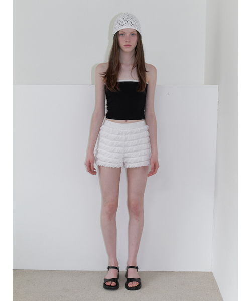 lace bloomer shorts - off white