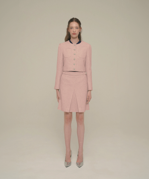 ICE GARDEN A.508(アイス ガーデン エイオーゴンパル)の「Crystal-Buttons Cropped Tweed Jacket_Shell Pink(その他アウター・レディース・その他・M/S)」の2枚目の写真