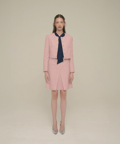 ICE GARDEN A.508(アイス ガーデン エイオーゴンパル)の「Crystal-Buttons Cropped Tweed Jacket_Shell Pink(その他アウター・レディース・その他・M/S)」の3枚目の写真