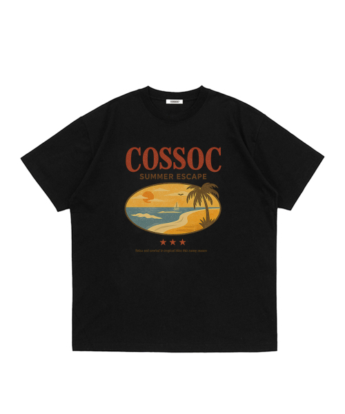 COSO(コソ)の「サマーエスケープ 半袖Tシャツ (ブラック)(Tシャツ/カットソー・レディース・ブラック・S/M/L)」の1枚目の写真