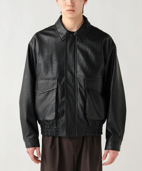 BEAMS HEART（ビームスハート）の「クラシック フェイクレザー ブルゾン【ユニセックス】（ブルゾン・メンズ・ダークブラウン/ブラック・LARGE/SMALL/MEDIUM）」の11枚目の写真