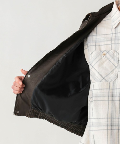 BEAMS HEART（ビームスハート）の「クラシック フェイクレザー ブルゾン【ユニセックス】（ブルゾン・メンズ・ダークブラウン/ブラック・LARGE/SMALL/MEDIUM）」の10枚目の写真