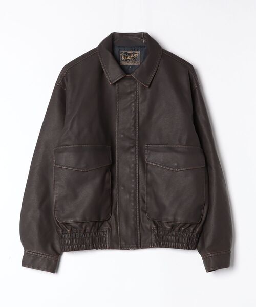 BEAMS HEART（ビームスハート）の「クラシック フェイクレザー ブルゾン【ユニセックス】（ブルゾン・メンズ・ダークブラウン/ブラック・LARGE/SMALL/MEDIUM）」の17枚目の写真
