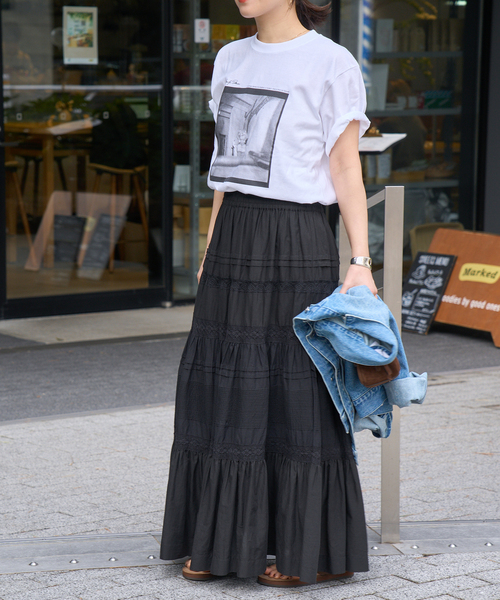 JOURNAL STANDARD（ジャーナルスタンダード）の「インドボイルレースティアードスカート（スカート・レディース・ブラック/ホワイト・FREE）」の22枚目の写真