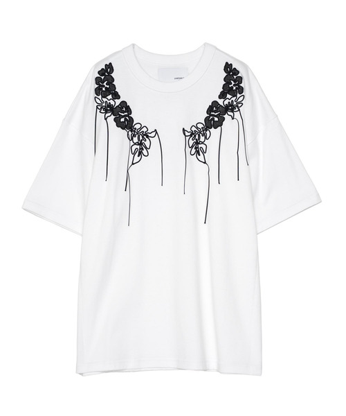 yoshiokubo（ヨシオクボ）の「yoshiokubo ヨシオクボ / CORD FLOWER S/S T コードフラワー刺繍Tシャツ / YKS26104（Tシャツ/カットソー・メンズ・ブラック/ホワイト・3/2）」の3枚目の写真