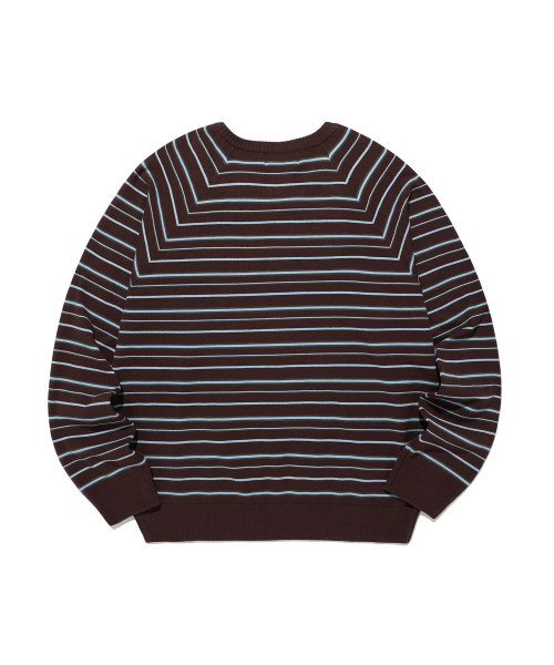 NICE GHOST CLUB(ナイスゴーストクラブ)の「MULTI STRIPE 3STAR V NECK KNIT_BROWN(NG2GSUM600A)(ニット/セーター・レディース・ブラウン・SMALL/MEDIUM/LARGE)」の3枚目の写真