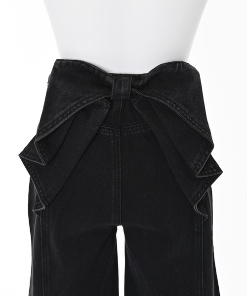 Narcissus（ナルシス）の「バックリボンデニム（デニムパンツ・レディース・ブラック/ホワイト・FREE）」の13枚目の写真