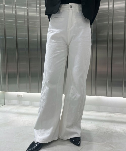 Narcissus（ナルシス）の「バックリボンデニム（デニムパンツ・レディース・ブラック/ホワイト・FREE）」の4枚目の写真