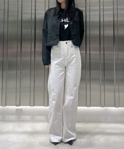 Narcissus（ナルシス）の「バックリボンデニム（デニムパンツ・レディース・ブラック/ホワイト・FREE）」の5枚目の写真