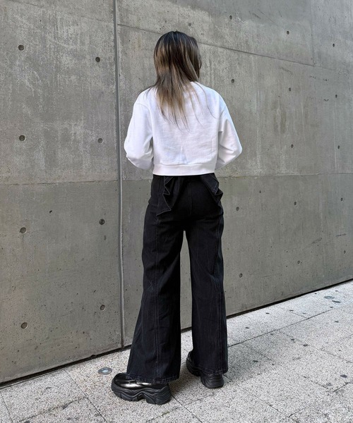 Narcissus（ナルシス）の「バックリボンデニム（デニムパンツ・レディース・ブラック/ホワイト・FREE）」の8枚目の写真