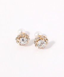 ビジューパールキャッチピアス / 640102