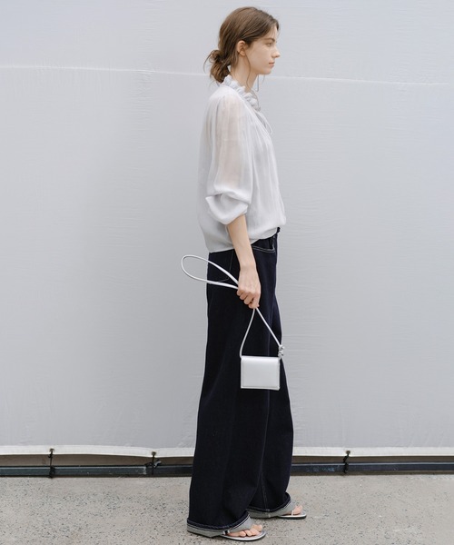 tageechita（タジチタ）の「【tageechita】フリルネック シフォン シアーブラウス（シャツ/ブラウス・レディース・アイボリー/ライトグレー・L/M/S）」の16枚目の写真