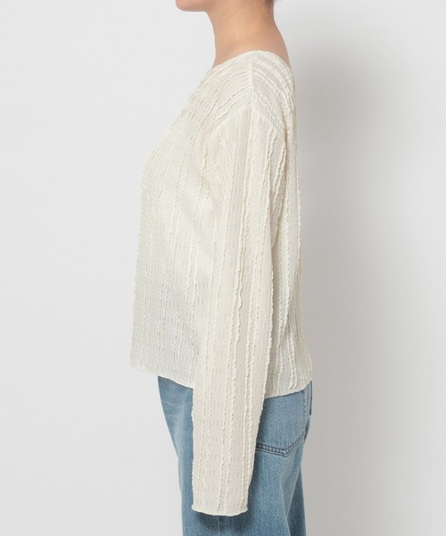 LOWRYS FARM（ローリーズファーム）の「ジャガードフリルＬＳ 646664（Tシャツ/カットソー・レディース・グレー/アイボリー・FREE）」の13枚目の写真