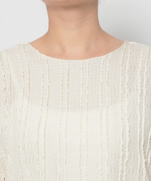 LOWRYS FARM（ローリーズファーム）の「ジャガードフリルＬＳ 646664（Tシャツ/カットソー・レディース・グレー/アイボリー・FREE）」の11枚目の写真