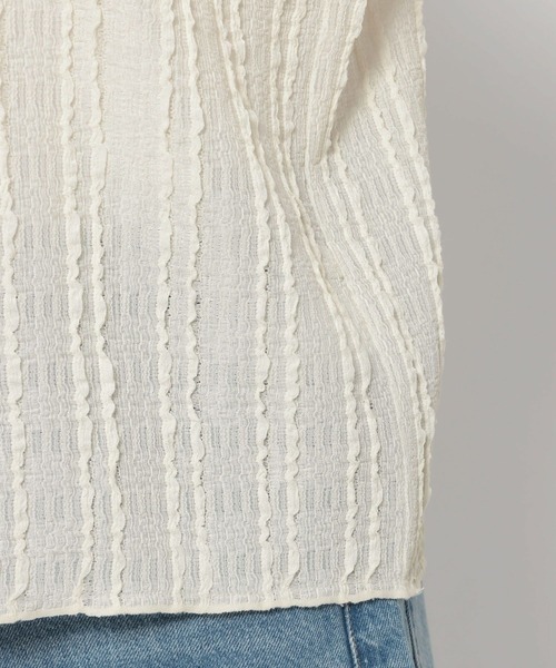 LOWRYS FARM（ローリーズファーム）の「ジャガードフリルＬＳ 646664（Tシャツ/カットソー・レディース・グレー/アイボリー・FREE）」の9枚目の写真