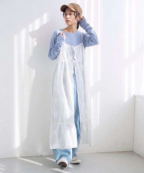 coen(コーエン)の「3Dフラワー刺繍 キャミワンピース(ドット柄)(ワンピース・レディース・その他1・FREE)」の2枚目の写真