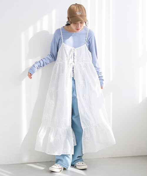 coen(コーエン)の「3Dフラワー刺繍 キャミワンピース(ドット柄)(ワンピース・レディース・その他1・FREE)」の5枚目の写真