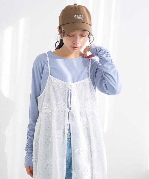 coen(コーエン)の「3Dフラワー刺繍 キャミワンピース(ドット柄)(ワンピース・レディース・その他1・FREE)」の6枚目の写真